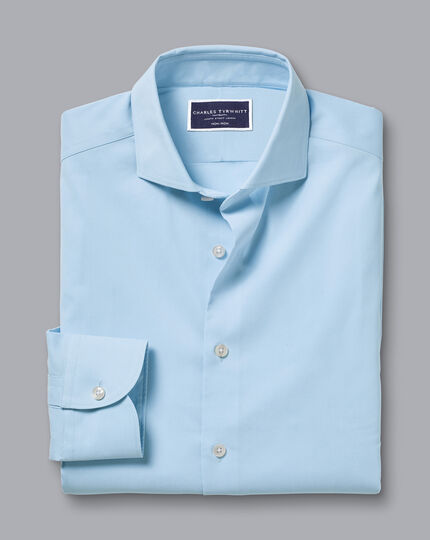 Non-Iron Stretch Twill Shirt - Sky Blue