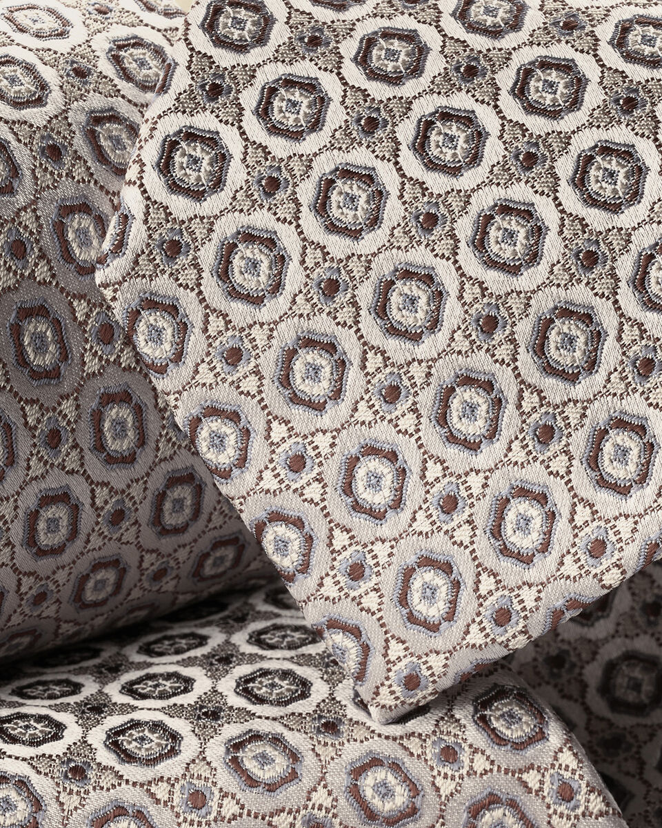 Silk Geo Tie - Ivory