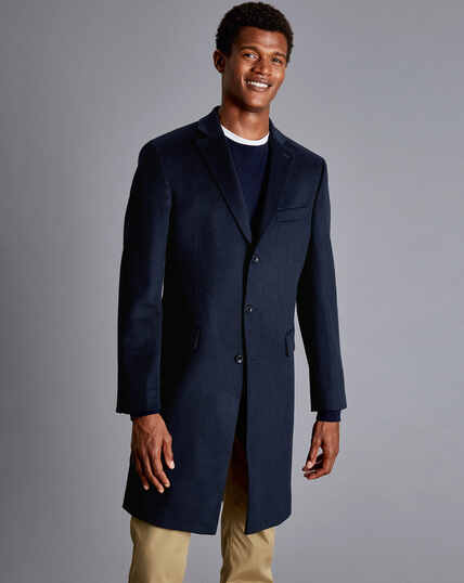 Mantel aus Wolle und Kaschmir - Marineblau