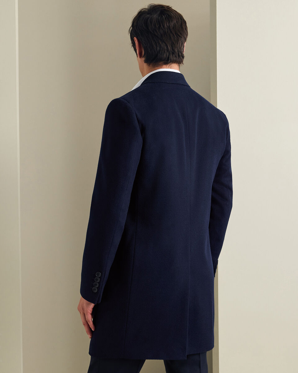 Pure Wool Overcoat - Navy