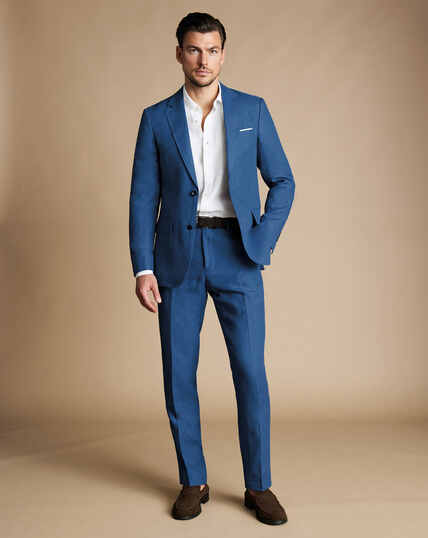 Linen Suit - Royal Blue