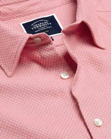 Brushed Cotton Linen Textured Shirt - Pink