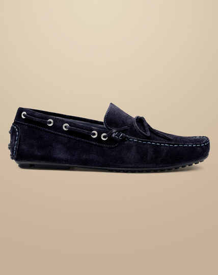 Suede Driving Loafer - Navy