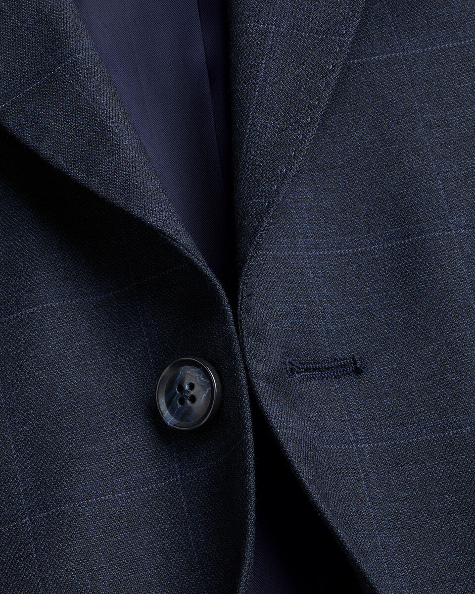 Windowpane Check Suit - Indigo Blue