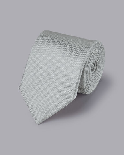 Schmutzabweisende Krawatte aus Seide - Kreideweiß