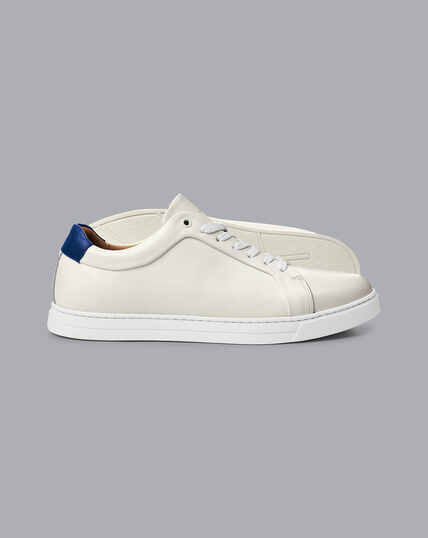 Leather Trainers  - White