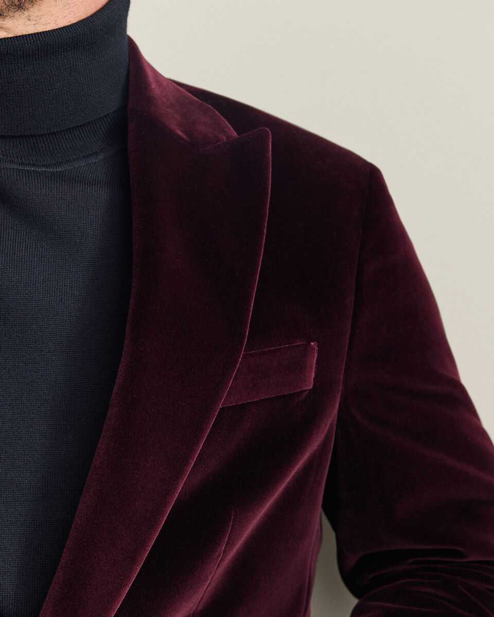 Velvet Italian Jacket - Burgundy