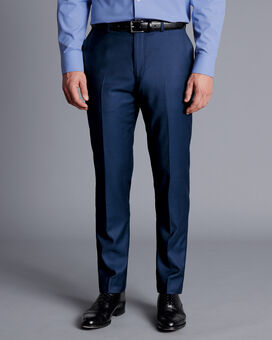 Natural Stretch Twill Suit Trousers - Royal Blue