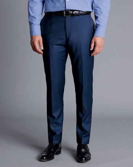 Natural Stretch Twill Suit Pants - Mid Blue