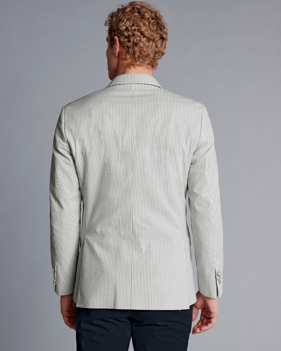 Sakko aus Seersucker - Silbergrau