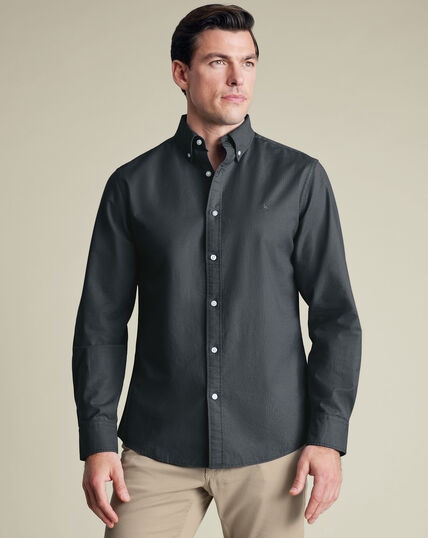 Button-Down Stretch Washed Oxford Shirt – Slate Grey