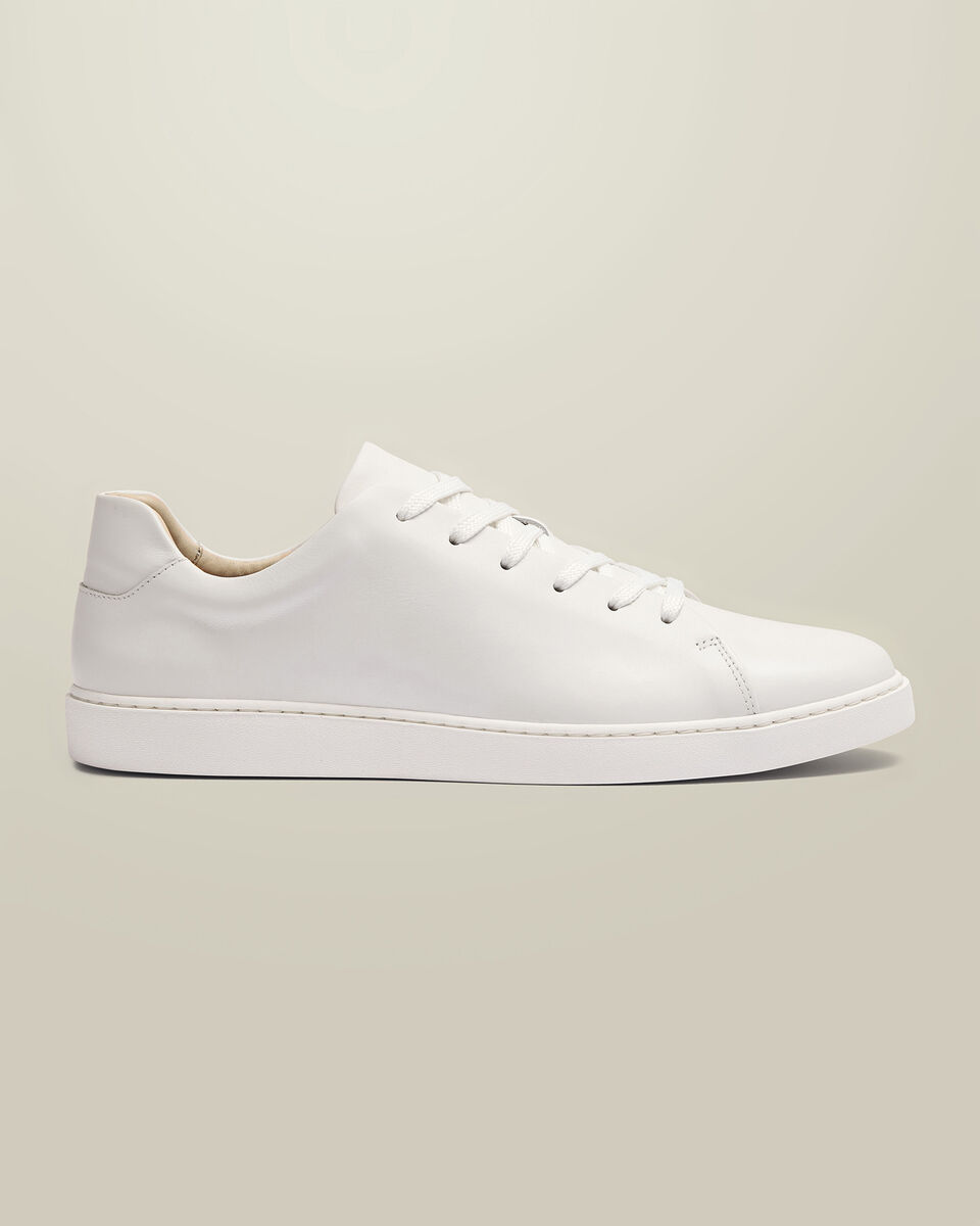 Baskets &eacute;l&eacute;gantes en cuir - Blanc