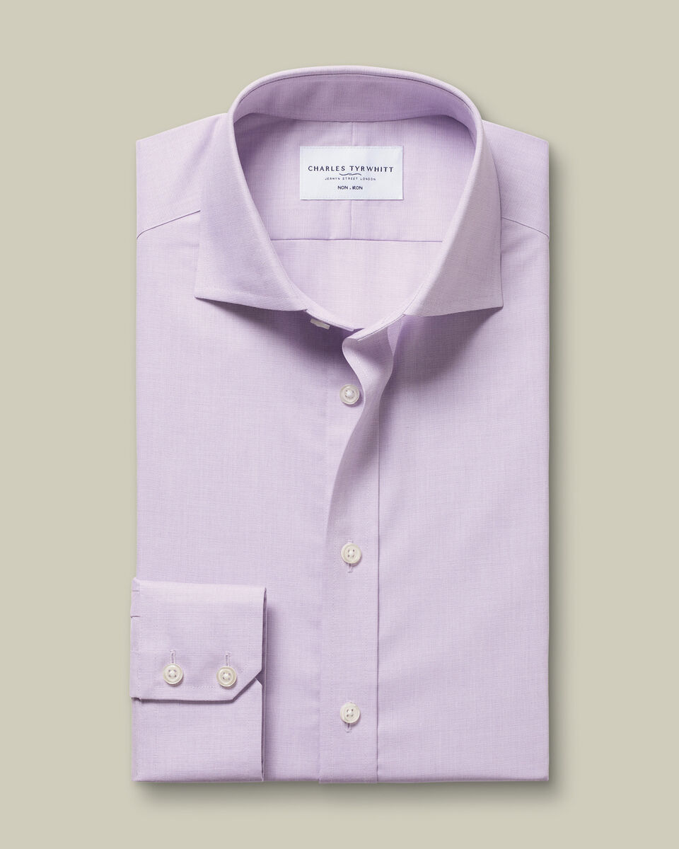 Non-Iron Stretch Poplin Shirt - Lilac Purple