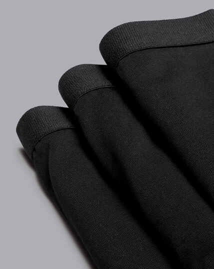 3 Pack Cotton Stretch Jersey Trunks - Black