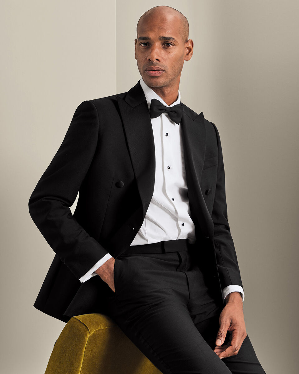 Double Breasted Dinner Suit - Black