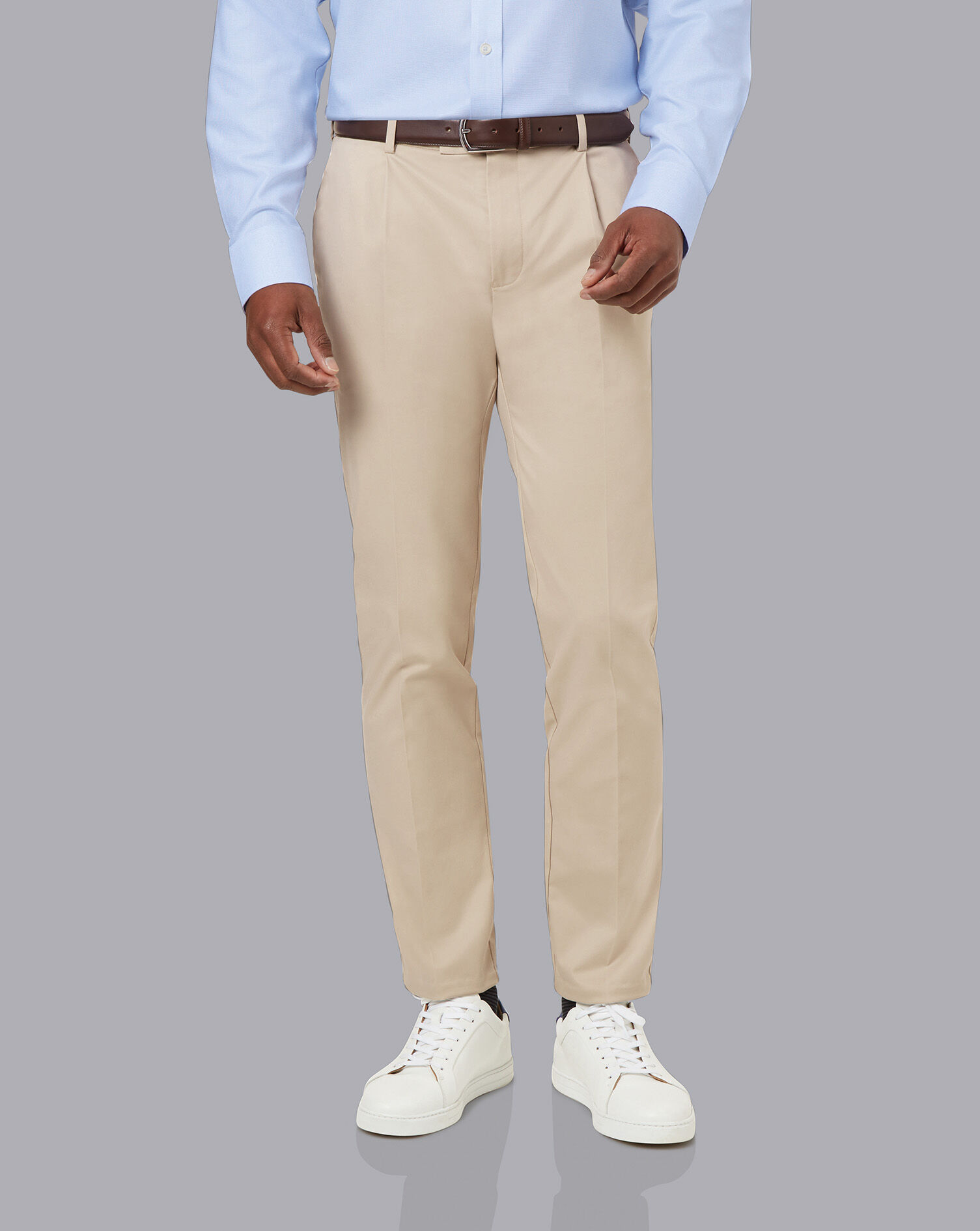 Bundfalte - Steingrau | Charles Tyrwhitt