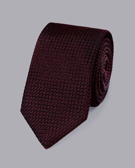Silk Grenadine Italian Tie - Maroon Red