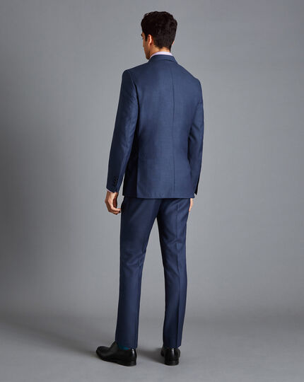 Italian Luxury Textured Suit - Indigo Blue