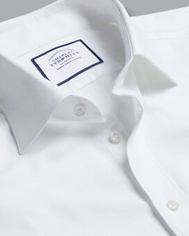Semi-Spread Collar Oxford Shirt - White