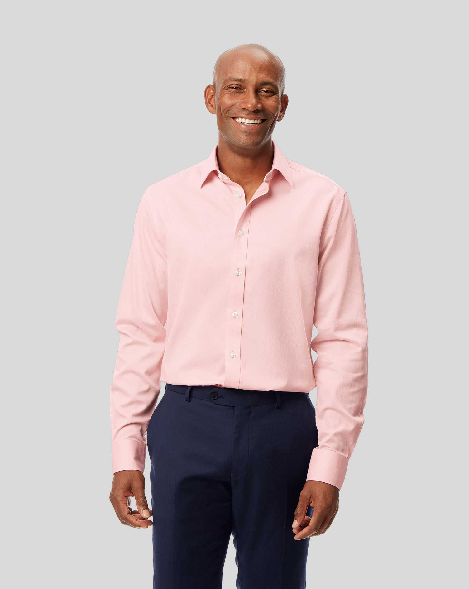 Non-Iron Micro Diamond Shirt - Peach 