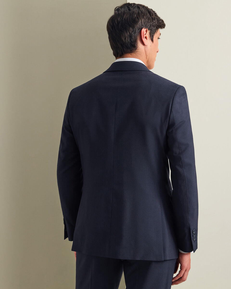 Giacca Da Completo In Twill Elasticizzato Naturale - Blu Navy