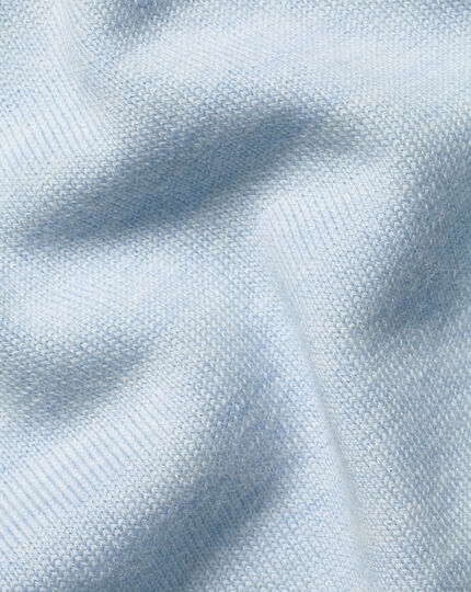 Merino Zip Neck Sweater - Light Blue