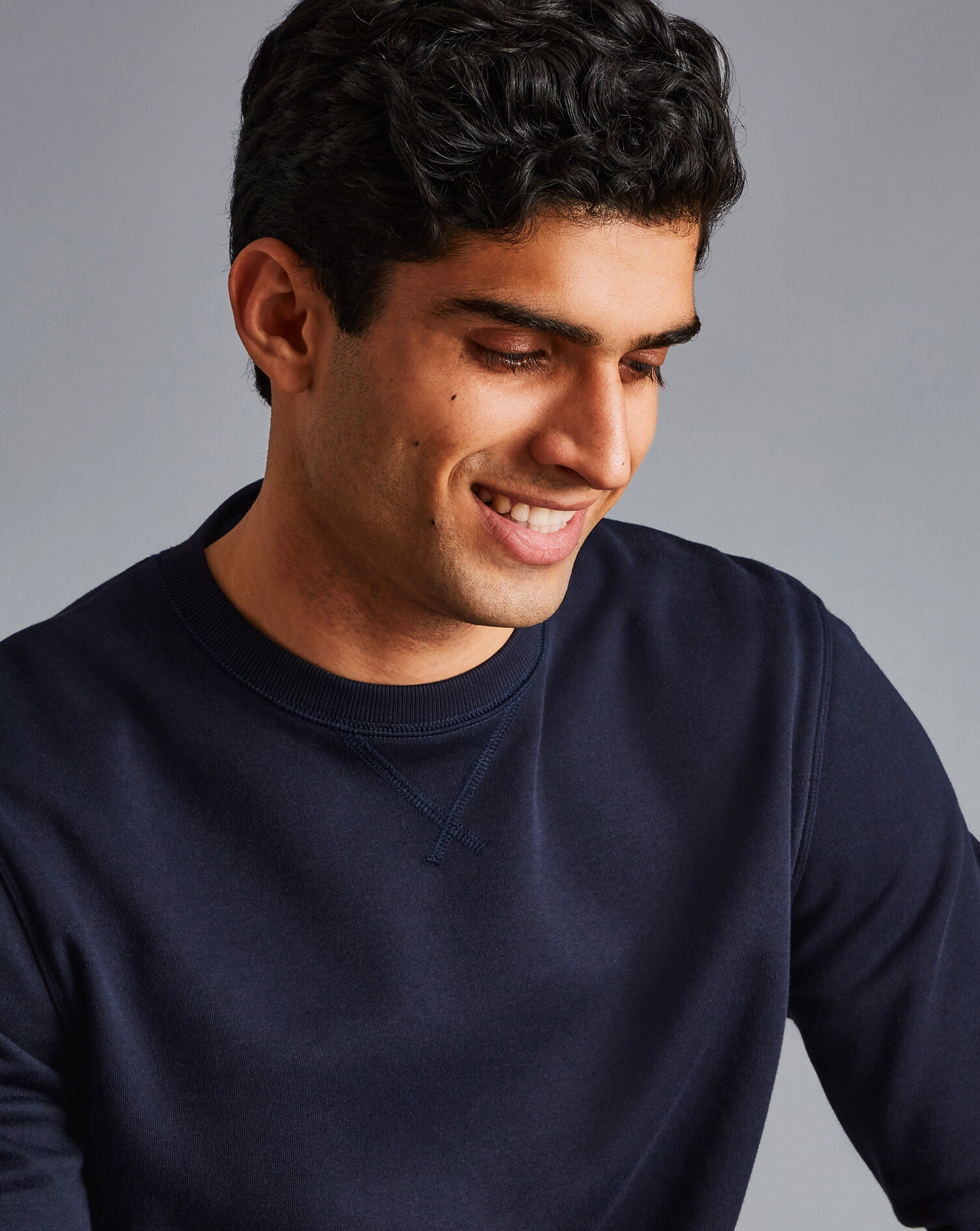 Jersey Crew Neck Jumper - Navy 