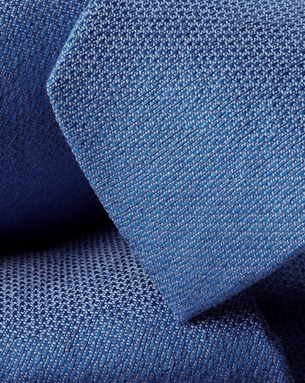 Silk Linen Tie - Ocean Blue