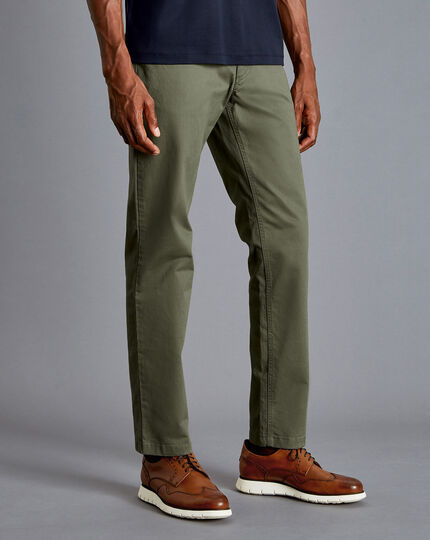 Cotton Stretch 5-Pocket Trousers - Khaki