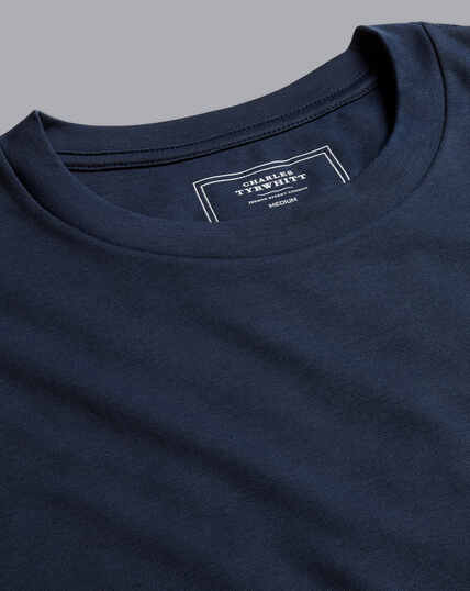 Tyrwhitt Langarm-Shirt aus Baumwolle - Marineblau