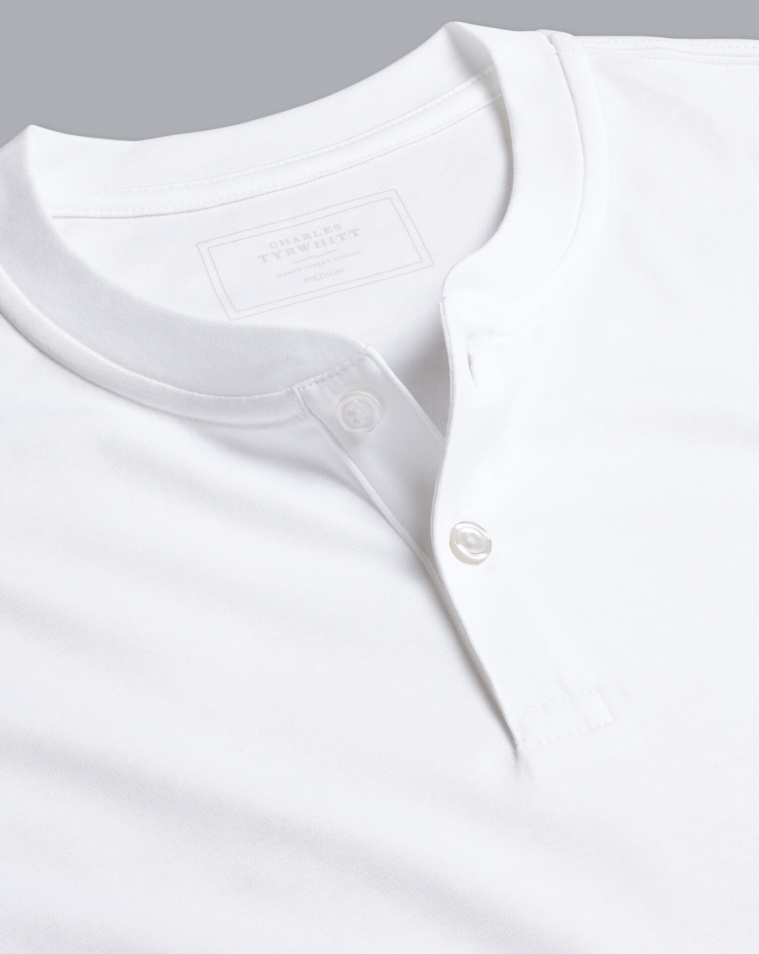 white cotton henley shirt