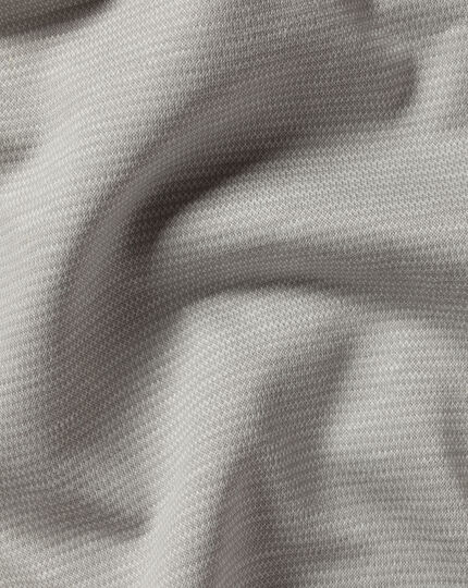Mercerized Cotton Jacquard Polo - Light Grey