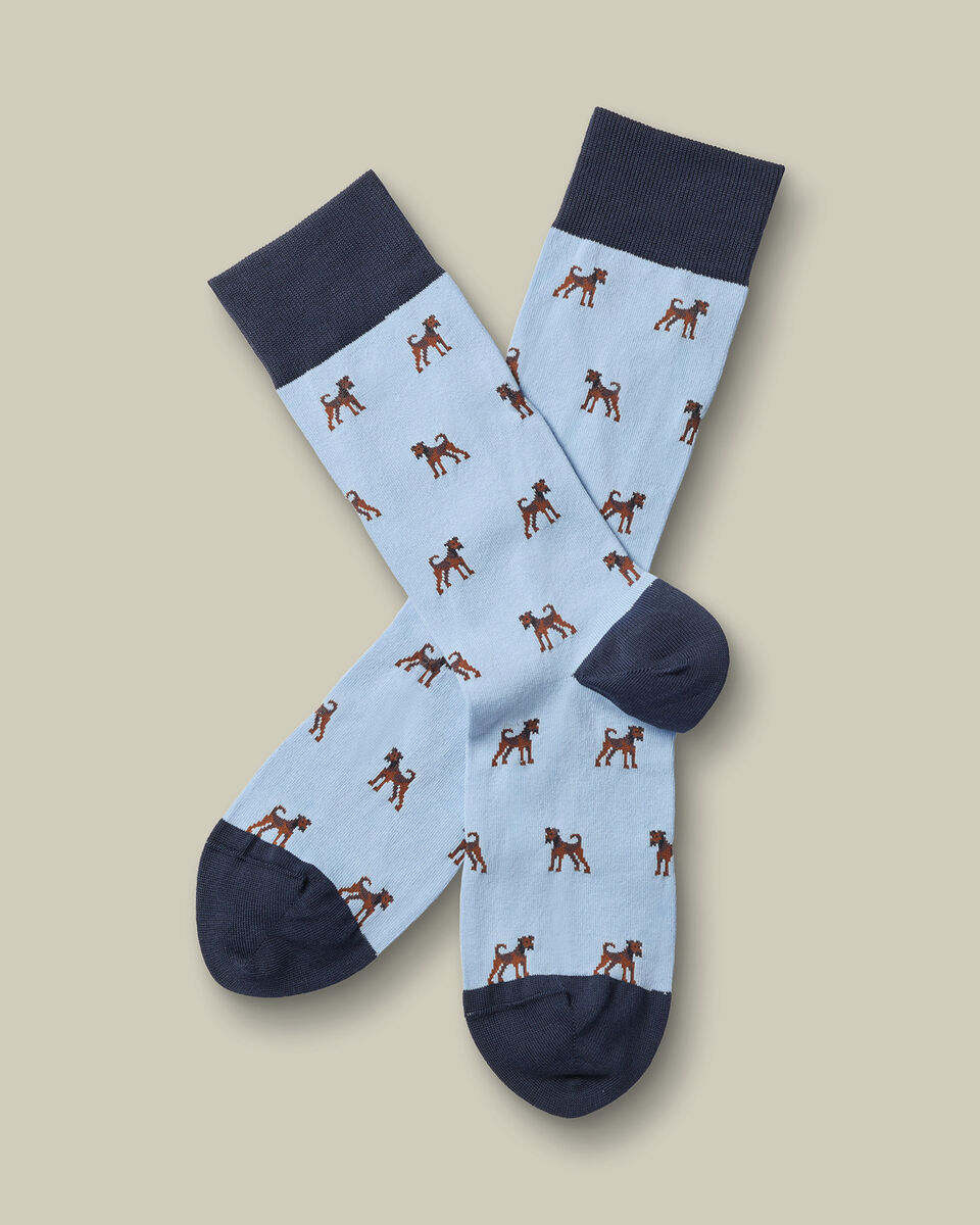 Dog Novelty Socks - Sky Blue