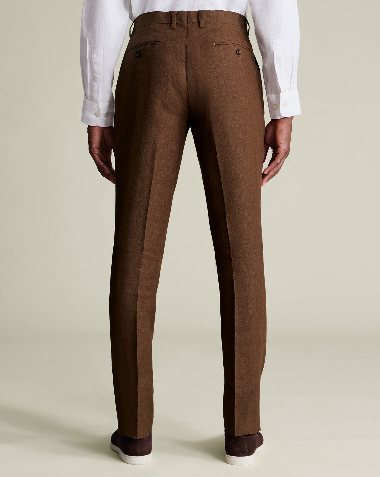 Pure Linen Pants - Rust | Charles Tyrwhitt