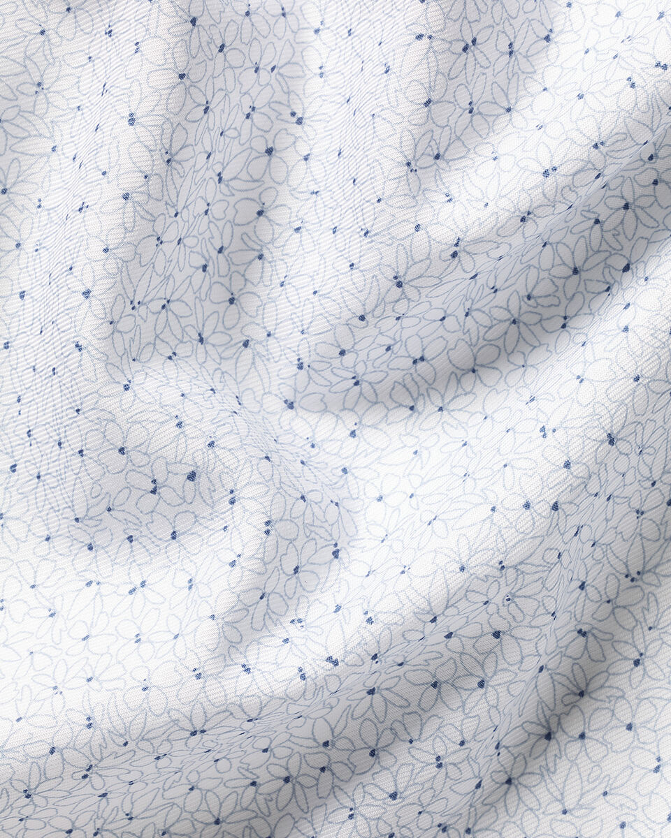 B&uuml;gelfreies Stretch-Hemd mit Print&nbsp;- Wei&szlig; & Blau