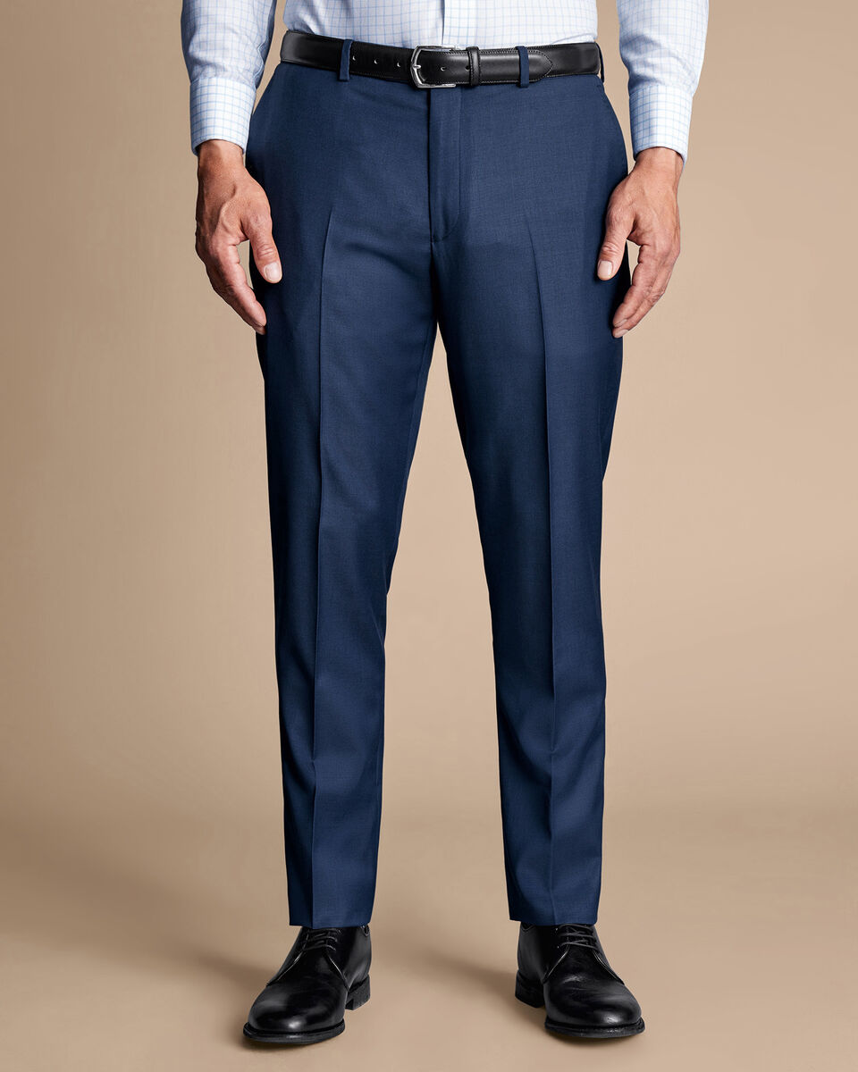 Natural Stretch Twill Suit Pants - Royal Blue