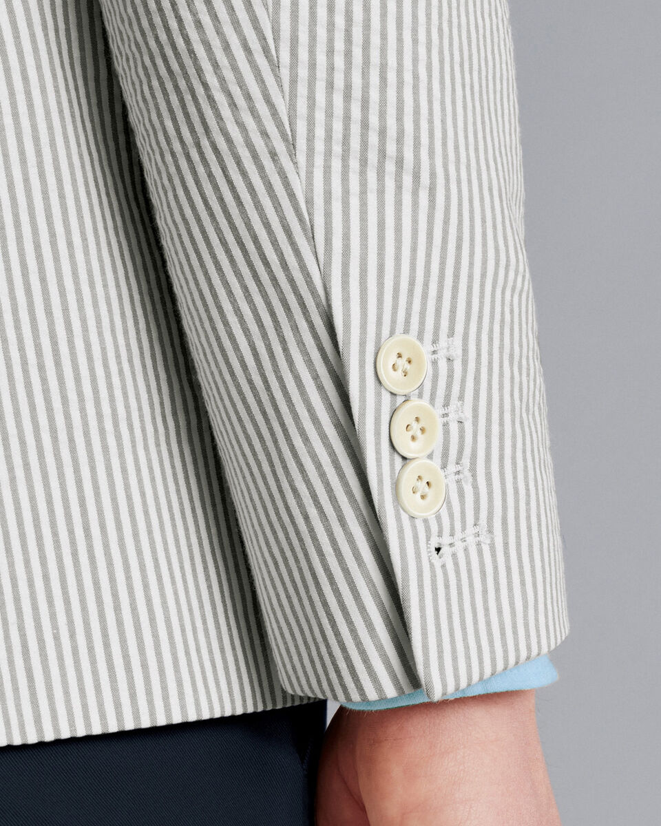 Sakko aus Seersucker - Silbergrau