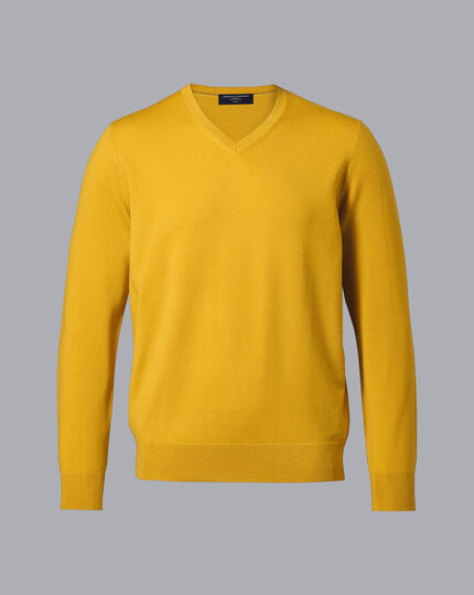 Merino V-Neck Sweater - Dark Yellow