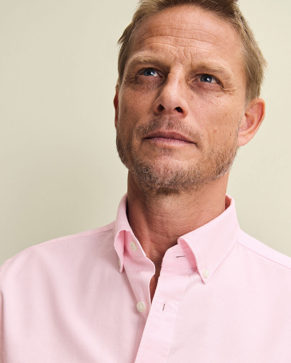 Button-Down Stretch Washed Oxford Shirt - Light Pink