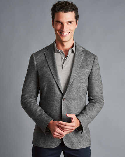Texture Jersey Jacket - Grey Melange