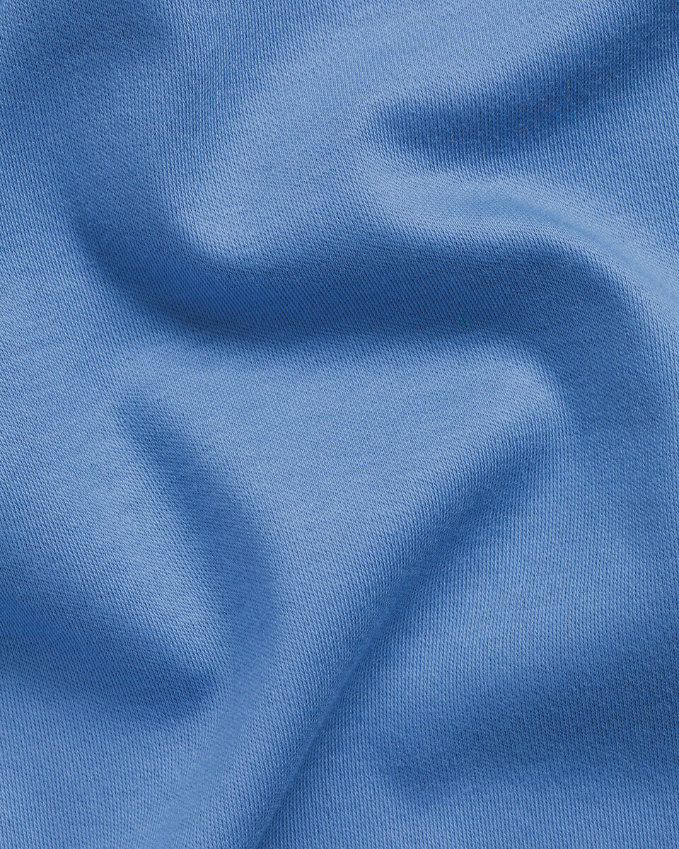 Long Sleeve Smart Cotton Polo - Cornflower Blue