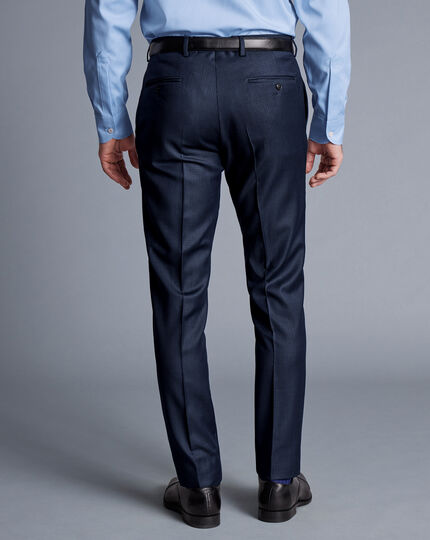 Italian Luxury Textured Suit Pants - Ink Blue