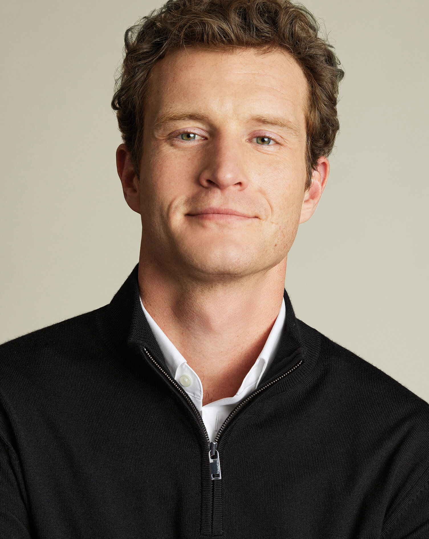 Merino Quarter Zip Sweater - Black