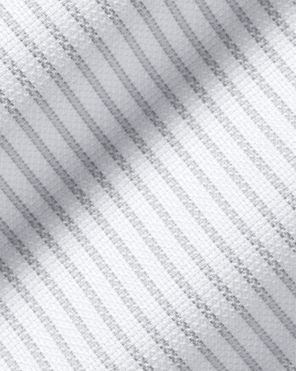 Bügelfreies Oxfordhemd mit Streifen - Silbergrau