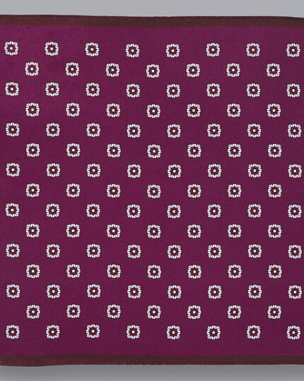 Geo Silk Pocket Square - Grape Purple