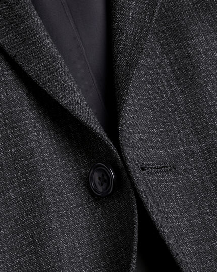 Windowpane Check Suit - Charcoal Grey