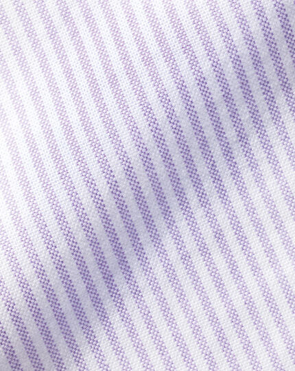 Button-Down Collar Stretch Washed Oxford Stripe Shirt - Mauve