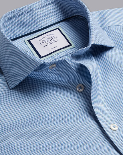 Spread Collar Non-Iron Cambridge Weave Shirt - Ocean Blue