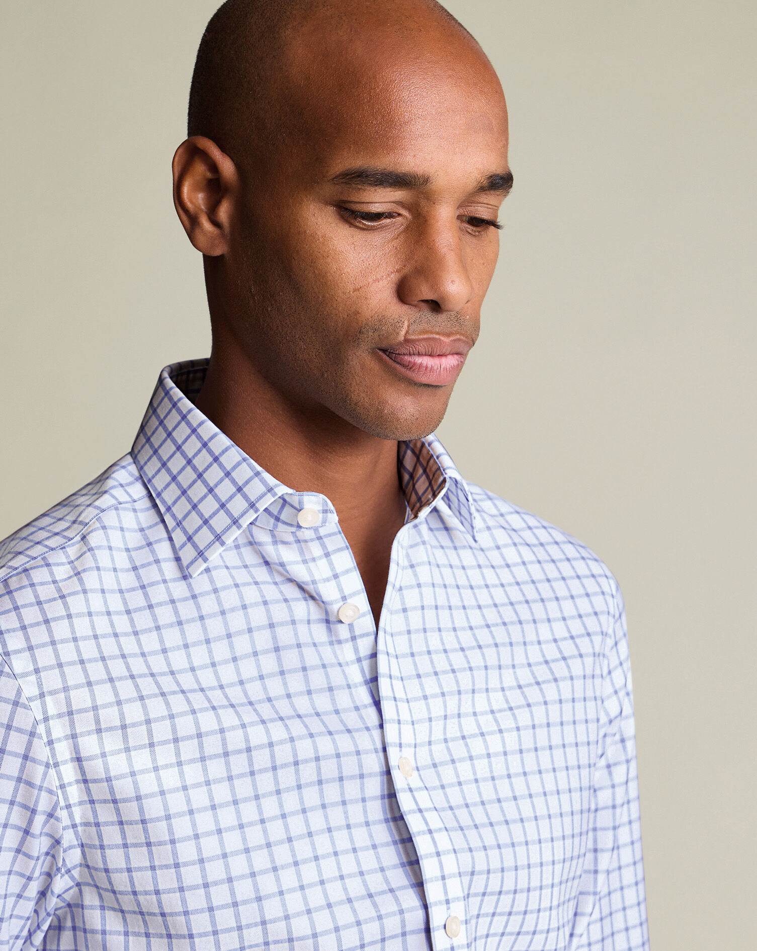 Non-Iron Twill Check Shirt - Sky Blue