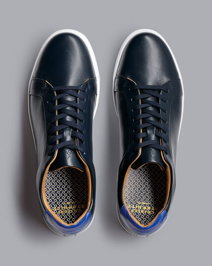 Leder-Sneaker - Französisches Blau